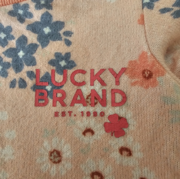 Lucky Brand Peach & Blue Floral Long-Sleeve Crewneck Tee & Pajama Pants - Picture 10 of 10